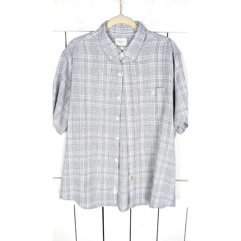 Weatherproof Vintage Performance mens checkered plaid short sleeve shirt - Picture 2 of 4